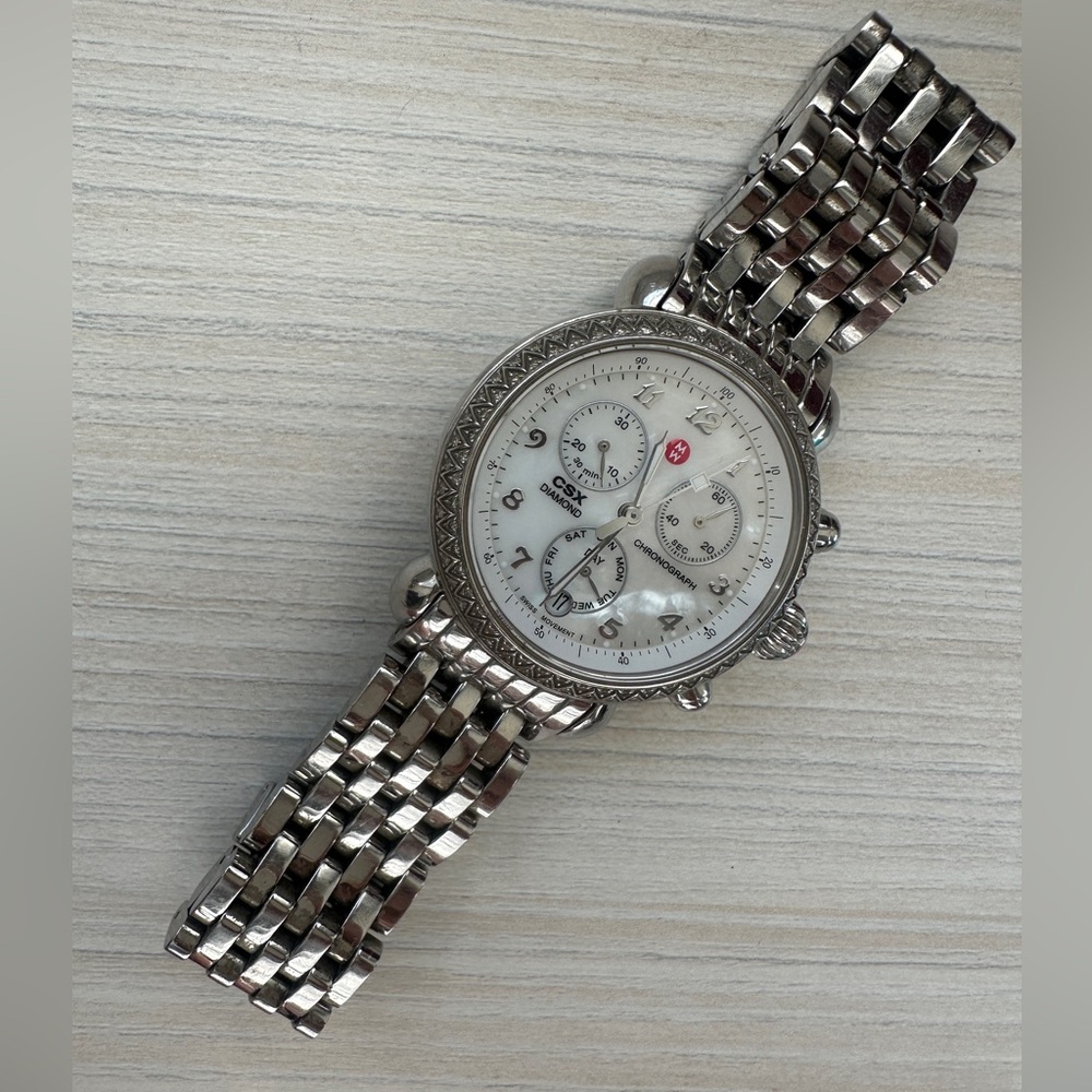 Michele Silver Chronograph Watch